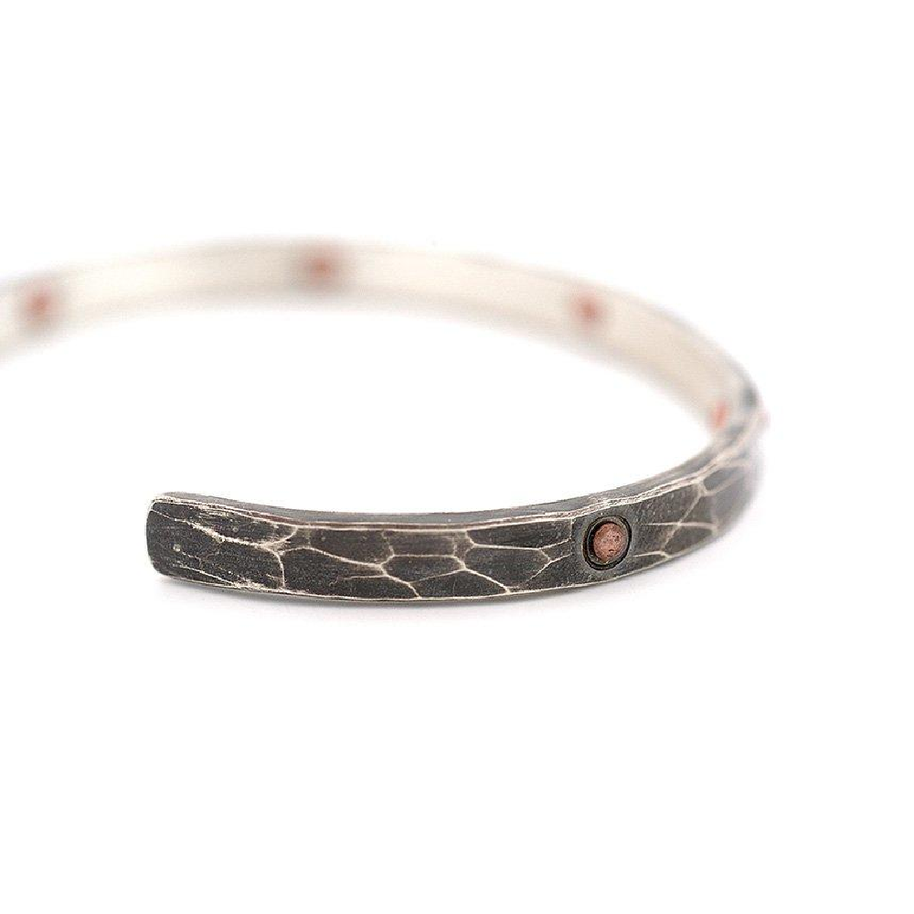 Tortoise Texture Cuff with Copper Rivets - large