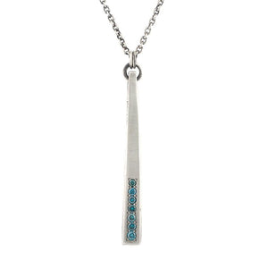 Long Blue Diamond Stick Pendant