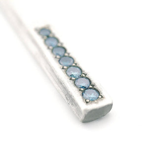 Long Blue Diamond Stick Pendant