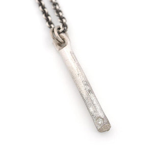 Forged Silver Diamond Pendant