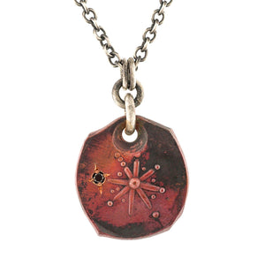 Copper and Black Diamond Star Pendant