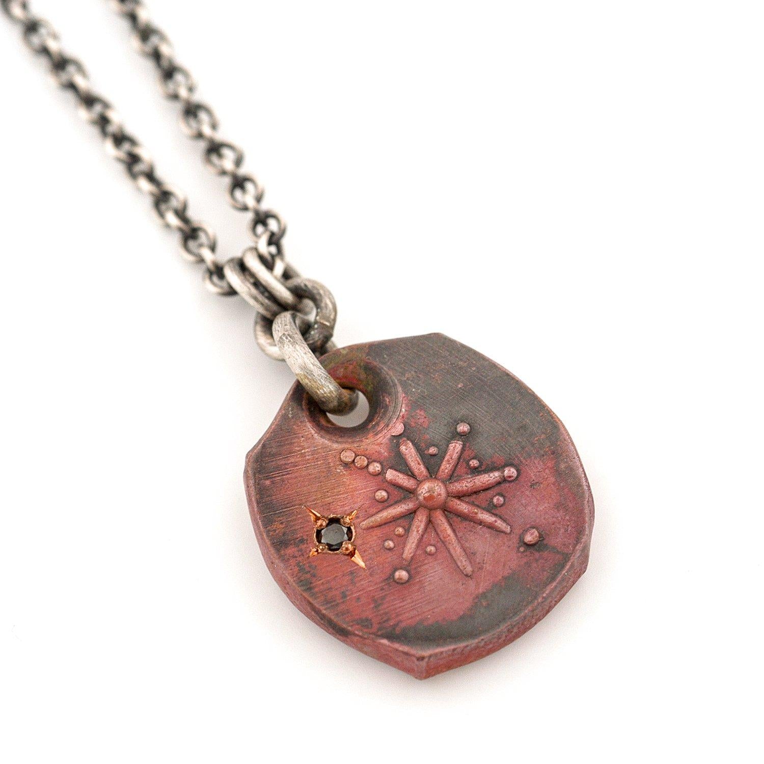 Copper and Black Diamond Star Pendant