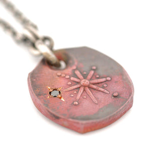 Copper and Black Diamond Star Pendant