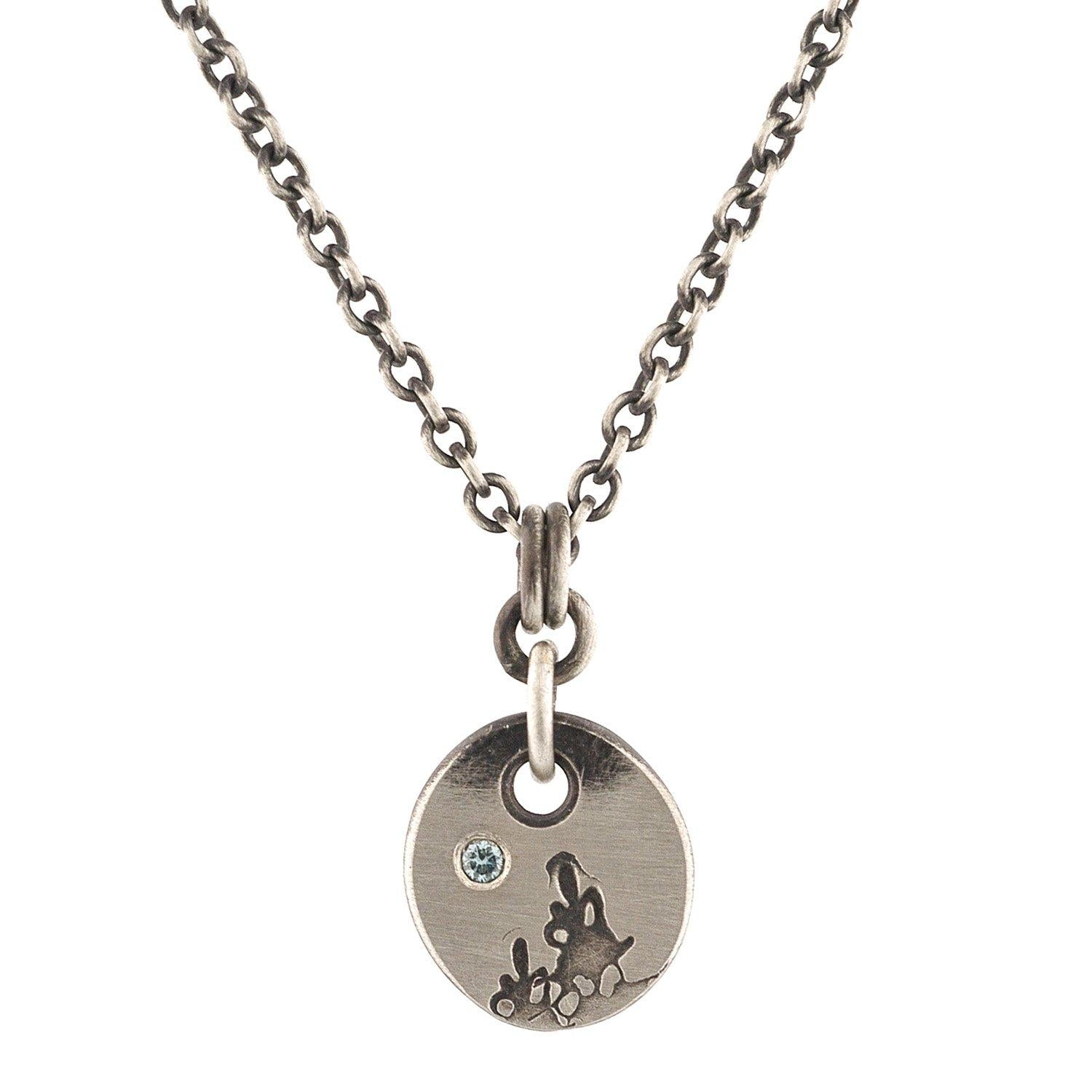 Sterling Silver Tree Tops with Blue Diamond