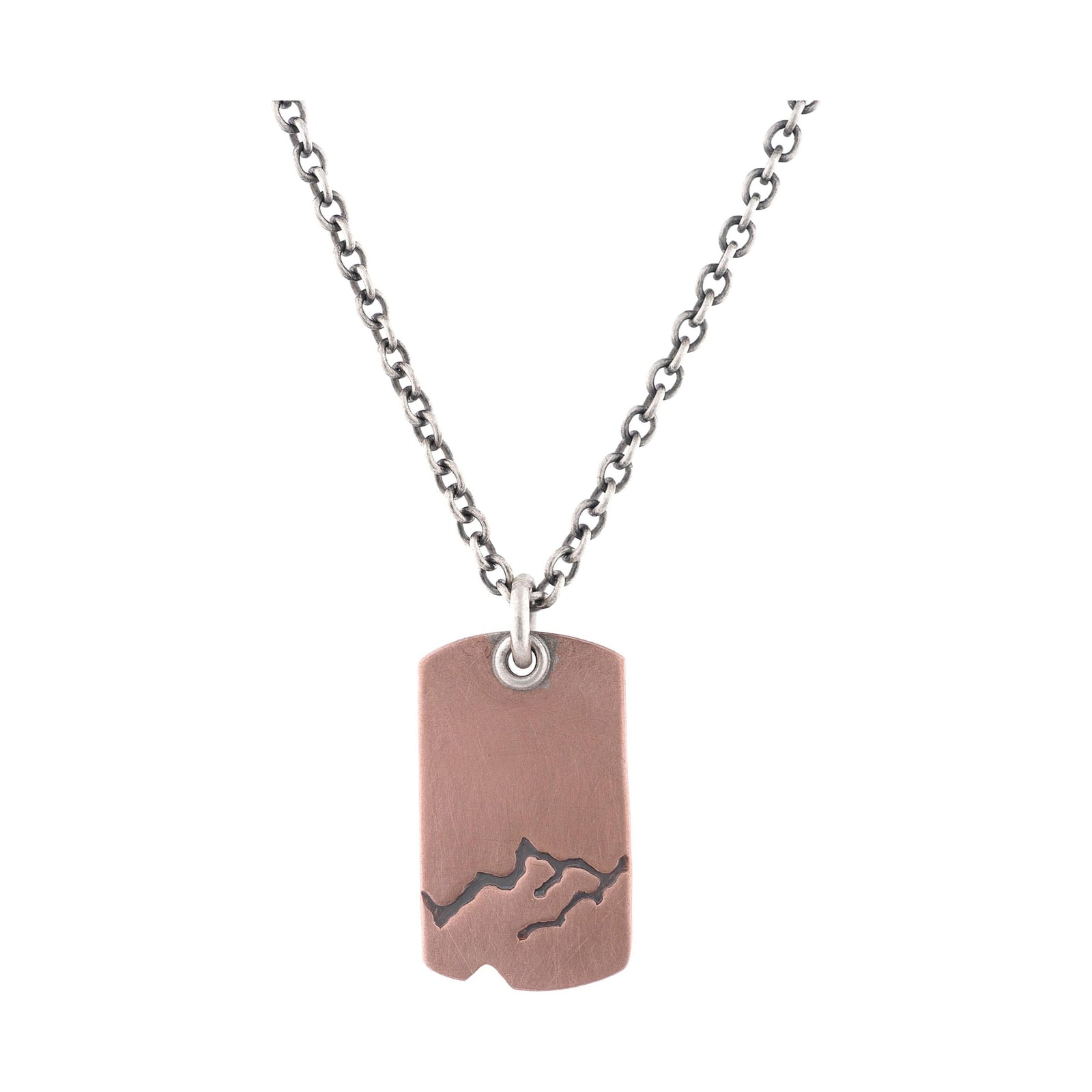Mountain Range Copper Hills Dog Tag Pendant