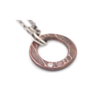 Textured Copper Circle Pendant