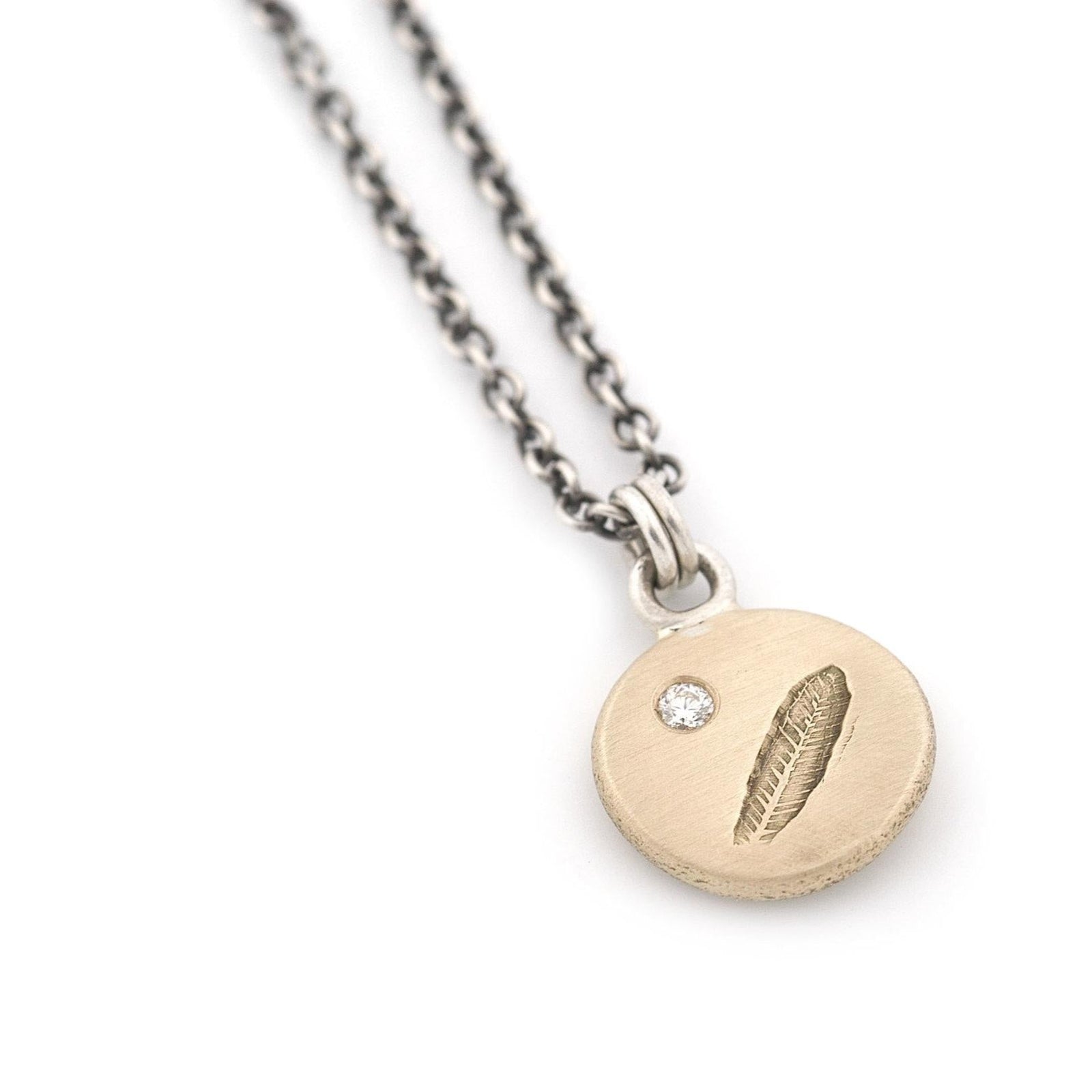 Gold Lone Feather Pendant