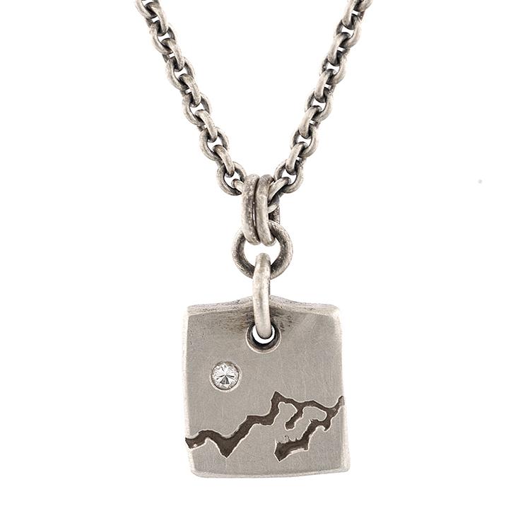 Sterling Silver & Diamond Mountain Tile