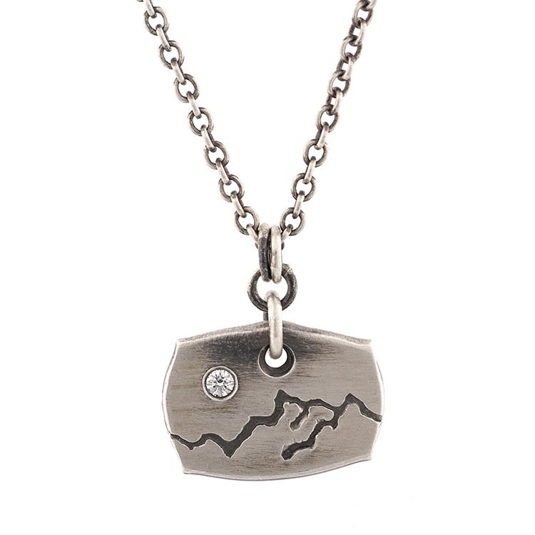 Sterling silver mountain range tree circle pendant necklace – Beach Cove  Jewelry