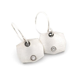 Sterling Silver & Recycled Diamond Earrings