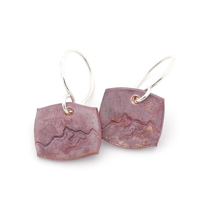 Stamped Copper Tile Earrings
