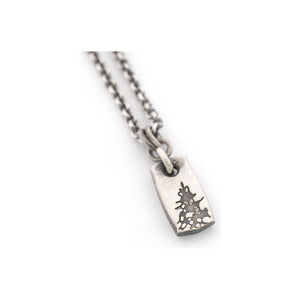 Tree Stamped Drop Rectangle Pendant