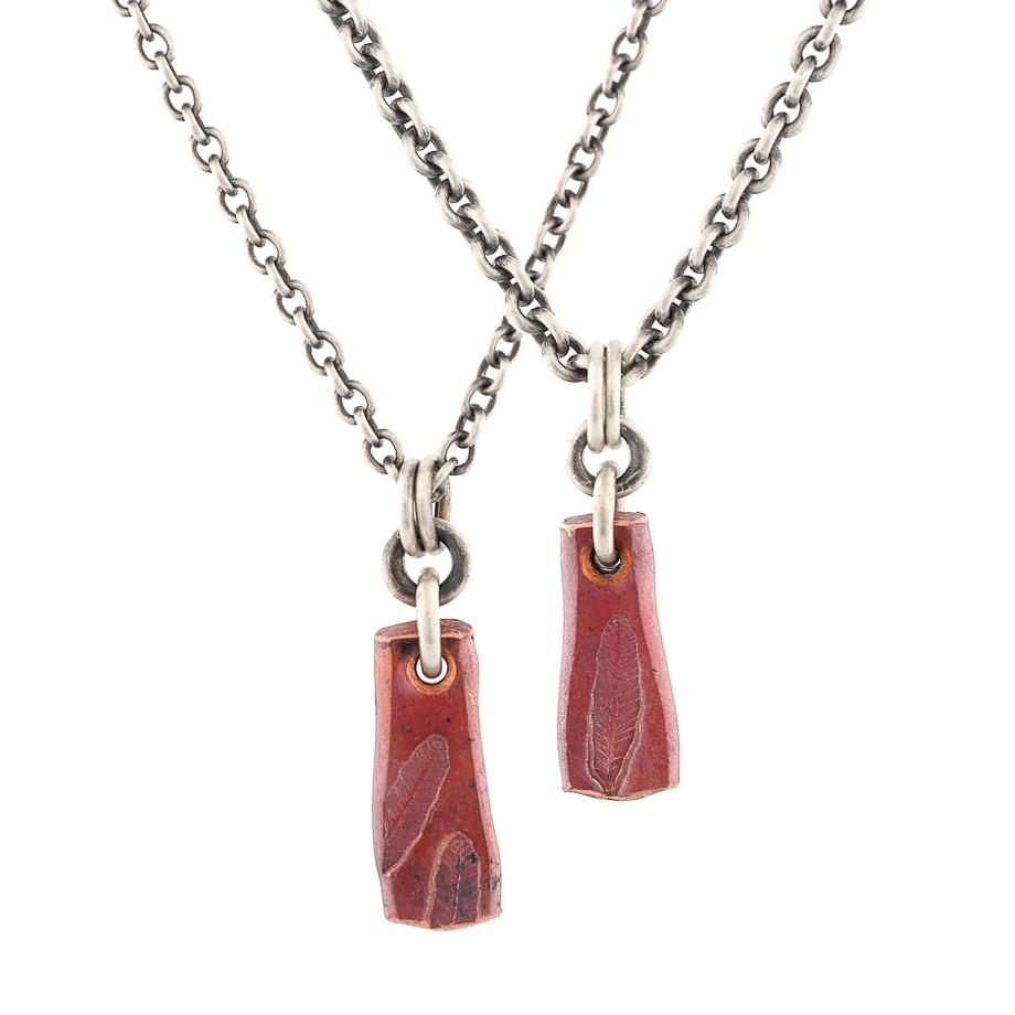 Tiny Copper Feather Pendant