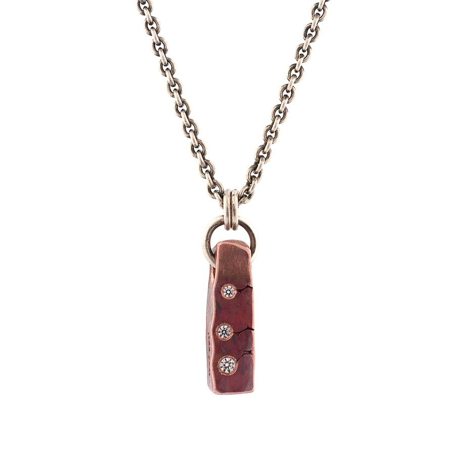 Copper Silo Pendant with Diamonds