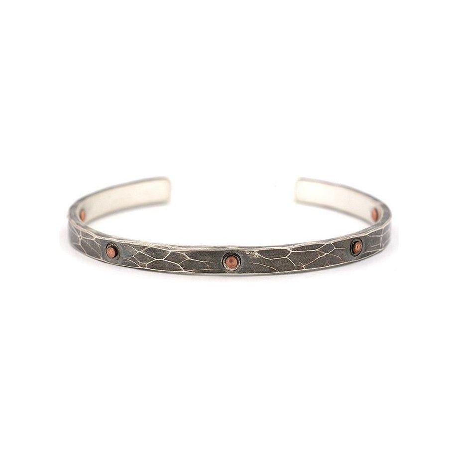 Tortoise Texture Cuff with Copper Rivets - large
