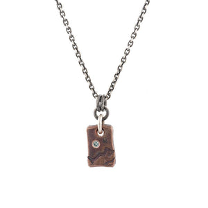 Petite Forged Mountain Stamped Copper Pendant