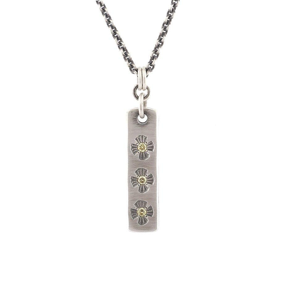 Sweet Dogwood Flower Stamped Silver Pendant