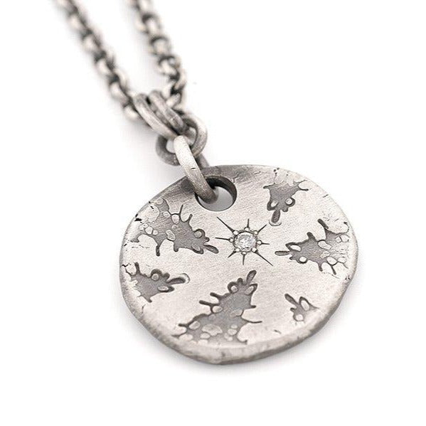 Round Tree Top Pendant with a White Diamond