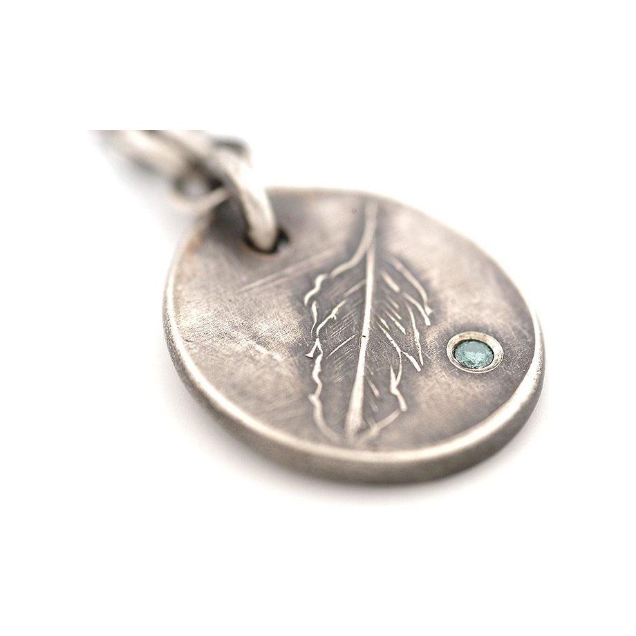 Sterling Silver Feather Embossed Pendant