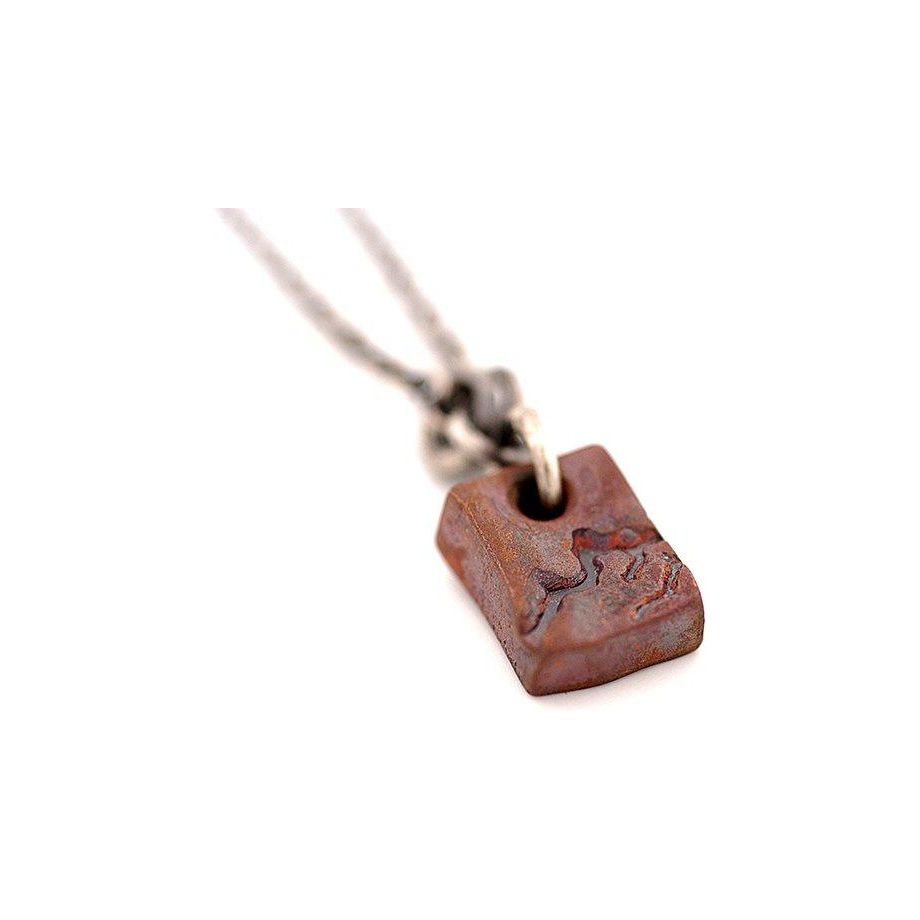 Copper Pendant with Hand Stamped Mountain Range