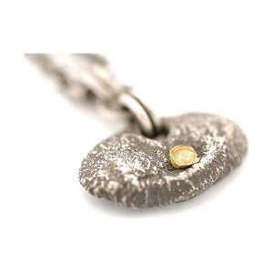 Sterling Silver Oval Pendant with 24k Gold Accent