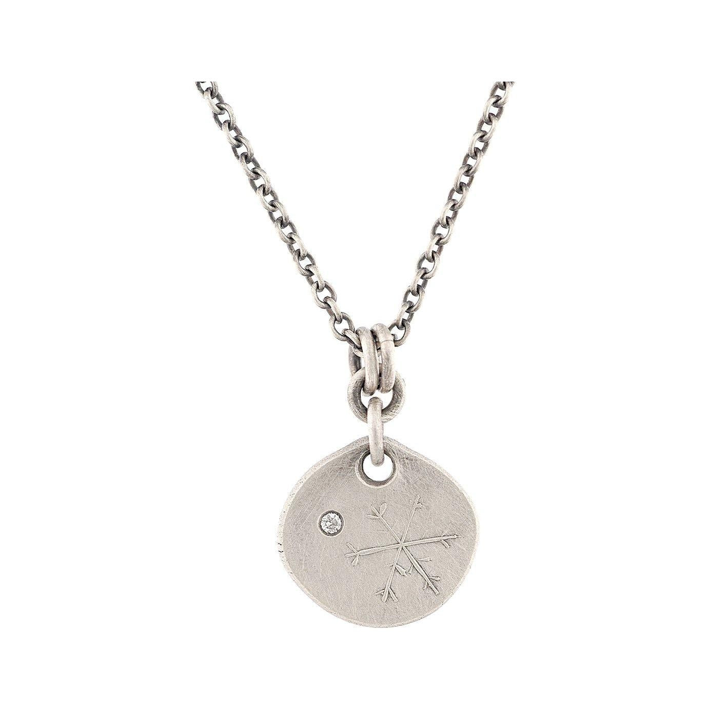 Sterling Silver Pendant with Snowflake and White Diamond