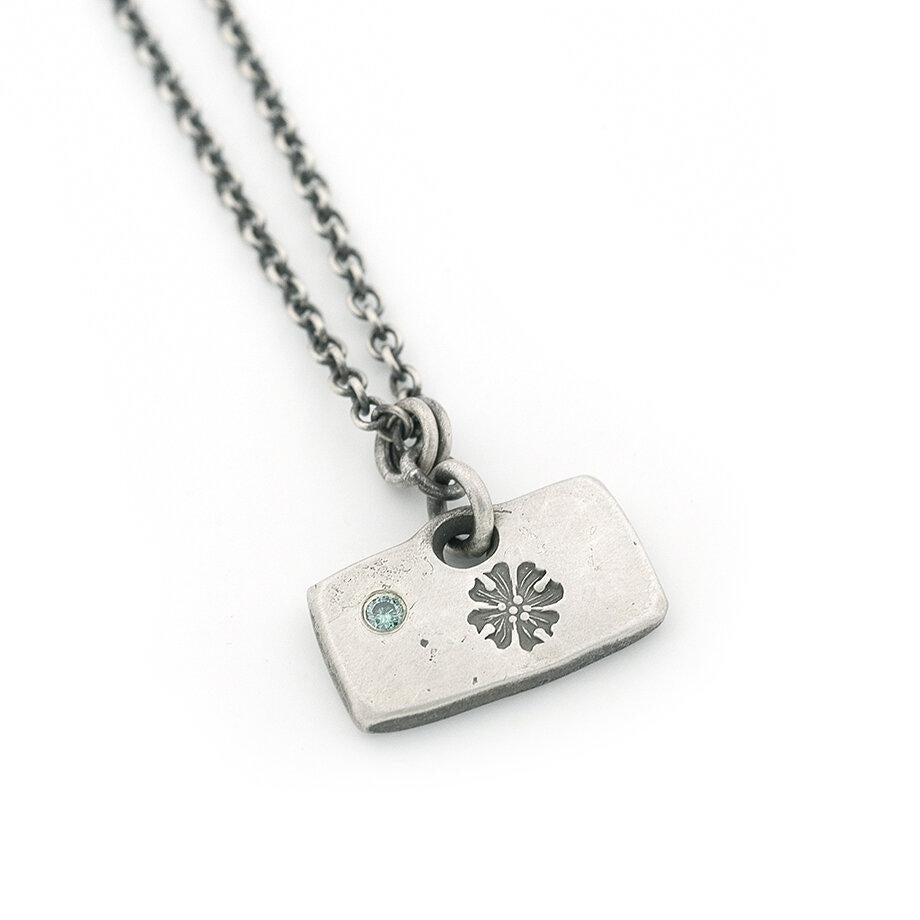 Sterling Silver Dogwood Rectangular Pendant