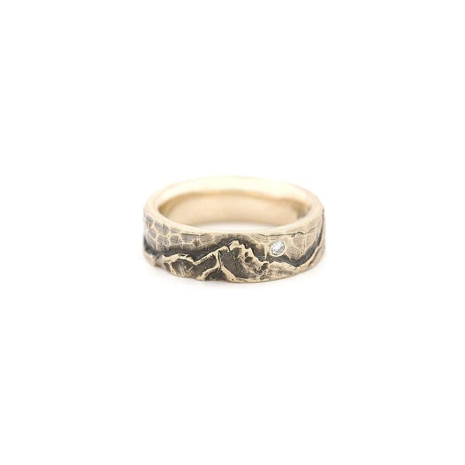 Three Sisters Oxidized 14k gold Mountain Ring