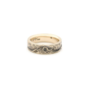 Three Sisters Oxidized 14k gold Mountain Ring