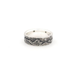 Sterling Silver Mountain Band with Diamonds