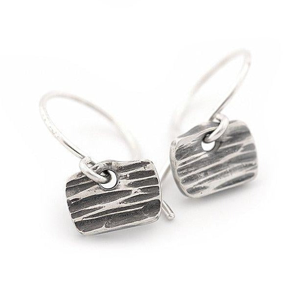 Sterling Silver Rectangular Tile Earrings