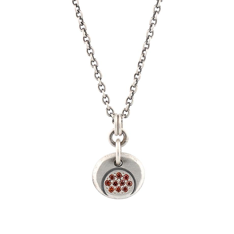 Blood Orange Diamond Halo Pendant - John Paul Designs