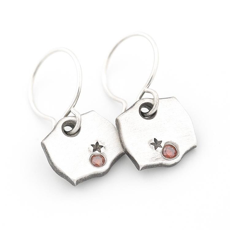 Blood Orange Diamond & Sterling Silver Earrings - John Paul Designs