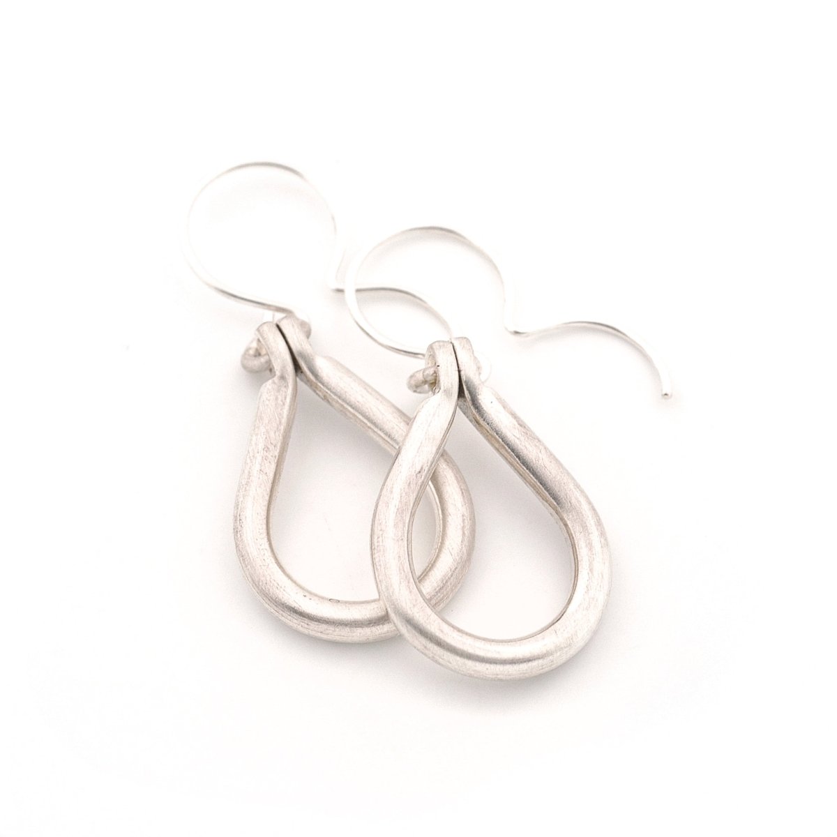 Brushed Sterling Silver Teardrop Earrings - John Paul Designs