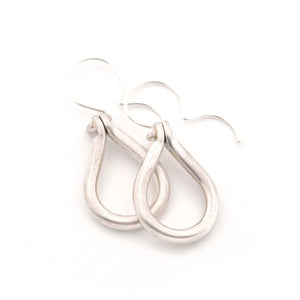 Brushed Sterling Silver Teardrop Earrings - John Paul Designs