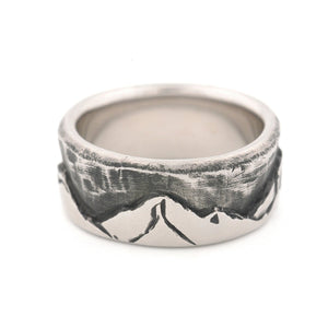 Cascades Mountain Range Cobalt Chrome Ring - John Paul Designs